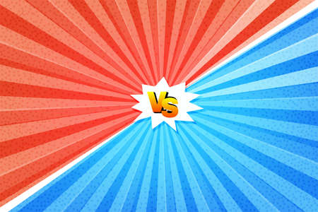 Versus letters fight illustration. Vector backdrop. Decorative background in pop art style.のイラスト素材