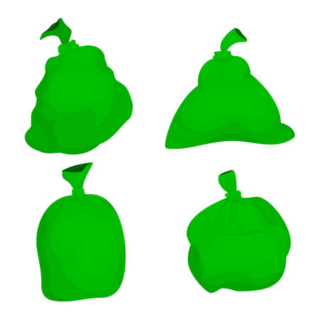 A set of garbage bags. Environmental garbage bags. Vector illustration.のイラスト素材