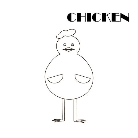 Chicken - coloring for children. Vector illustration.のイラスト素材