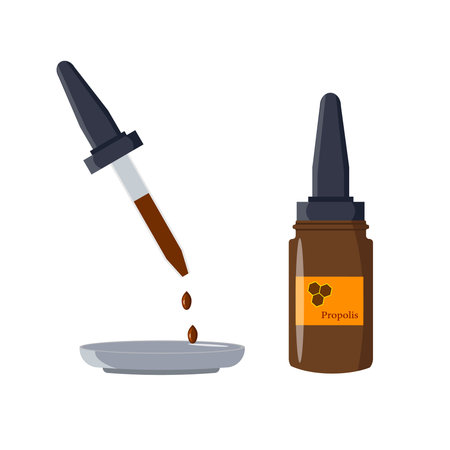 Propolis bottle. Vector illustration.