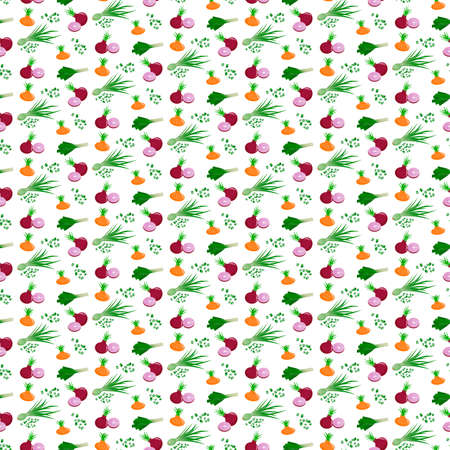 Pattern of different types of onions - red, green, leek and onions.の写真素材