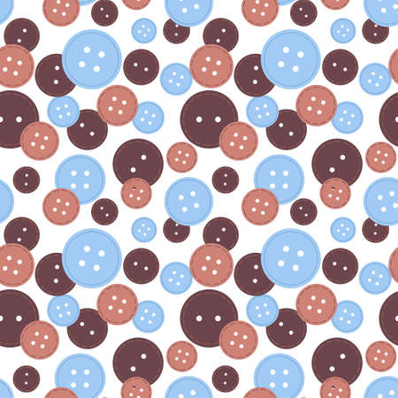 Pattern with blue and brown buttons. Vector illustration.のイラスト素材