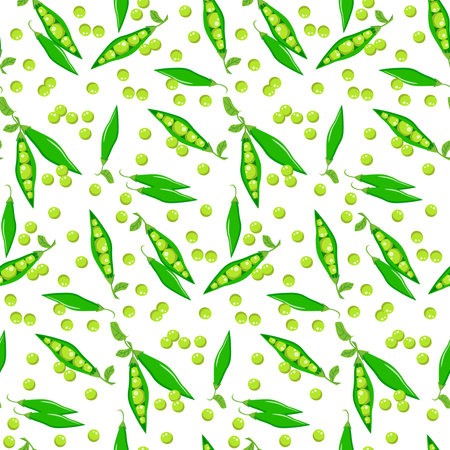 Pattern with green peas. Vector illustration.のイラスト素材