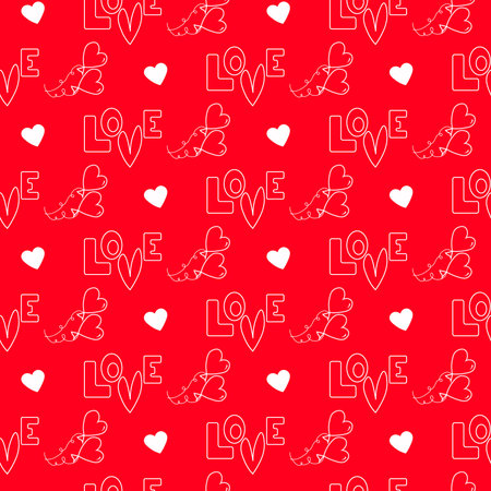The word Love and balloons - pattern for Valentines Day.のイラスト素材
