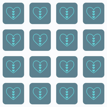 Pattern with squares and stylized hearts.