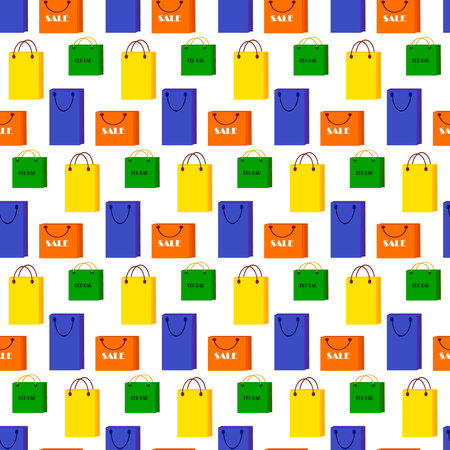 A pattern of recyclable shopping bags.のイラスト素材