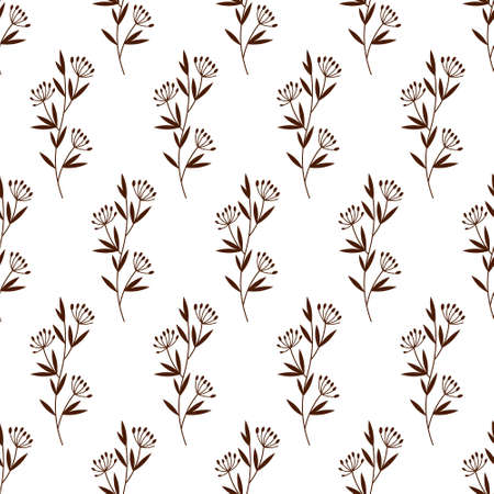 Meadow grass pattern. Vector illustration isolated on white background.のイラスト素材