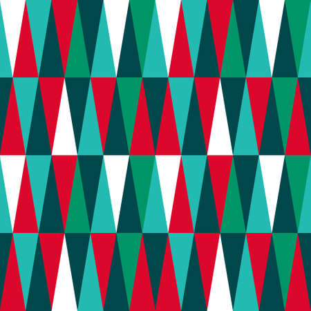 Pattern with triangles in traditional Christmas colors. Vector illustration.のイラスト素材