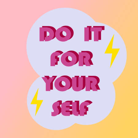 Card in 60s-70s retro style with inspirational phrase. Vector illustration.のイラスト素材