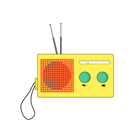 Retro radio, transistor. Flat design world radio day.のイラスト素材