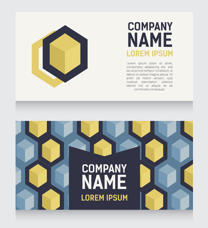 business cards templates, geometrical design, vector illustrationのイラスト素材