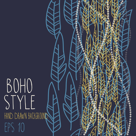 Boho style background, can be used us party invitation or us boho shop card, vector illustrationのイラスト素材