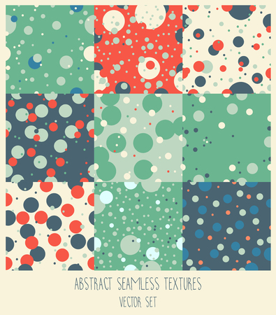 set of nine dot seamless texturesのイラスト素材