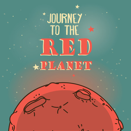 Poster for Mars colonization program, vector illustrationのイラスト素材