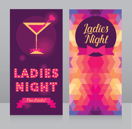 Template for Ladies night party flyer, bachelorette party invitation, vector illustrationのイラスト素材