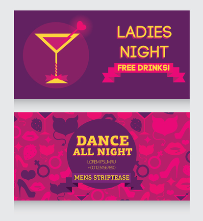 Girls only party invitation template, vector illustrationのイラスト素材