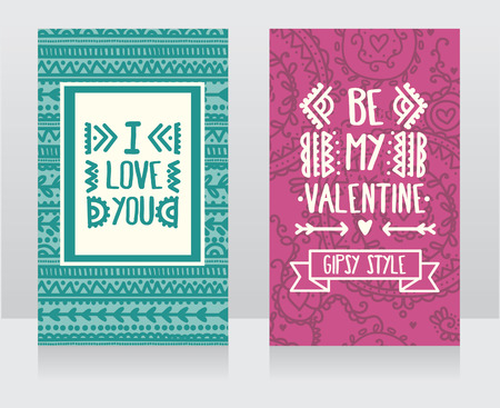 Greeting cards for valentine's day, vector illustrationのイラスト素材