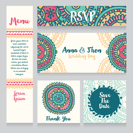 Set of wedding design cardのイラスト素材