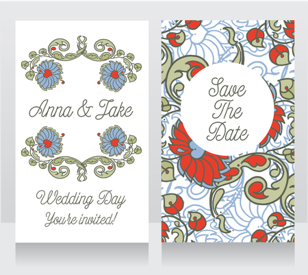 two banners with beautiful ornament in boho style, can be used as partyのイラスト素材