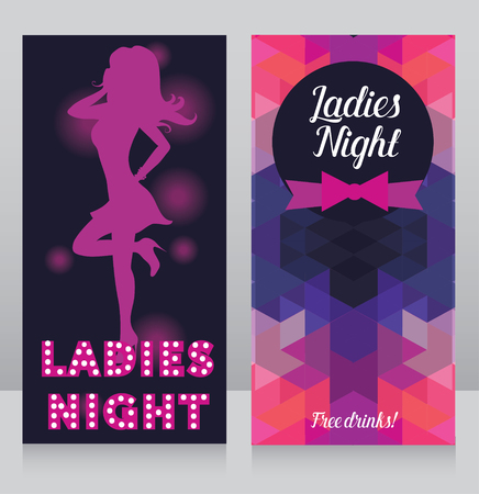 Template for ladies night party invitation vector illustration.のイラスト素材