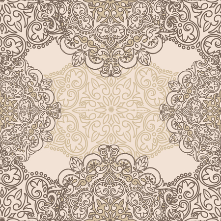 Card with beautiful lace frame, can be used for wedding or as invitation for elegance party, vector illustrationのイラスト素材