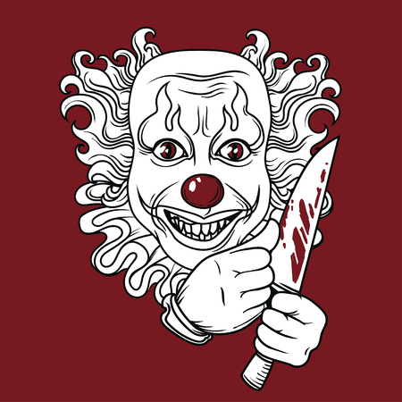 Evil clown, can be used as banner for Halloween, vector illustrationのイラスト素材