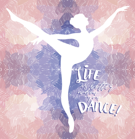 Ballerina in dance on artistic backgroundのイラスト素材
