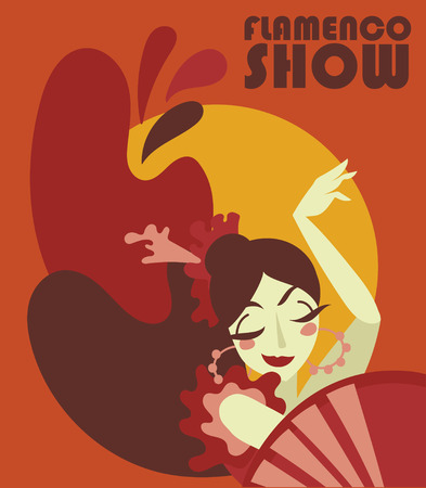 Poster for traditioinal spanish flamenco with gypsy ladyのイラスト素材