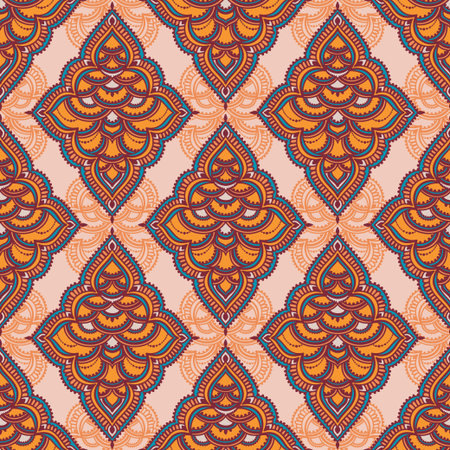 Oriental style seamless patternのイラスト素材