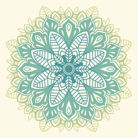mandala with floral elements in indian styleのイラスト素材