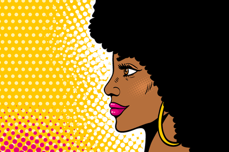 Pop art female faceのイラスト素材