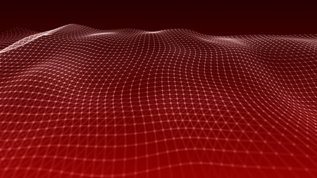 Technology abstract background. Image of the loose waves of points. Big data. 3D rendering