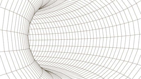 Vector illustration. 3D corridor mesh. Frame tunnel.の写真素材