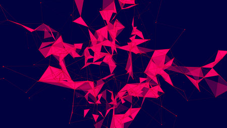 Abstract technology background. Connection of lines, points and planes. Concept of Network. 3d.