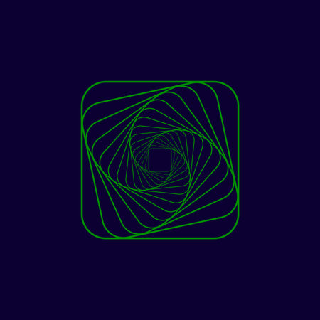 Wireframe, twisted tunnel. Abstract background swirling line. Vector illustration.