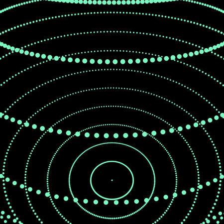 Abstract color sphere made of points. Visualization connecting dots with glowing effect. 3dの写真素材