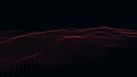 Dinamic wave of dots. background. 3D futuristic illustration.