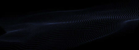 Dinamic wave of dots. Abstract background. 3D futuristic illustrationのイラスト素材