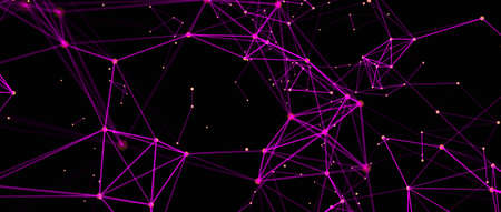 Triangular shapes in space. Science digital background. 3d renderingの写真素材