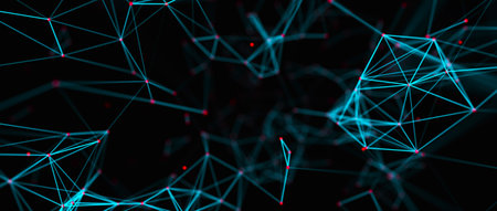 Abstract graphic design. Network connection background. 3d rendering