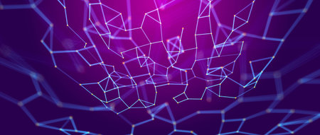 Abstract graphic design. Network connection background. 3d rendering