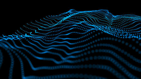 Abstract dynamic background with wave. Big data. 3Dの写真素材