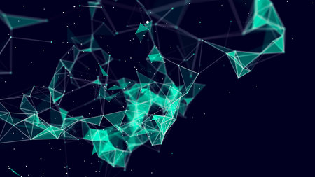 Abstract technology background. Connection of lines, points and planes. Concept of Network. 3d