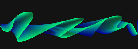 Smooth, bright lines in space. New abstract background. 3d