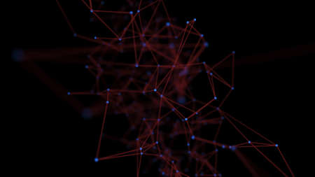 Triangular shapes in space. science digital background. 3d renderingの写真素材