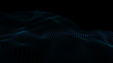 Futuristic digital background. Abstract dynamic wave. Big data. 3Dの写真素材