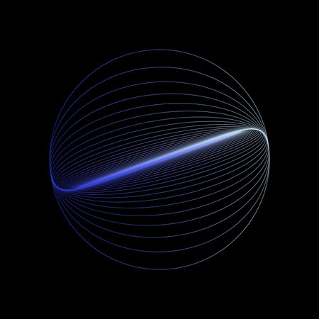 Twisted lines. Colored abstract tunnel. Wireframe 3D surface.