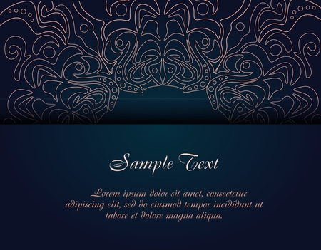 Vector vintage business card template. Ornamental background.のイラスト素材
