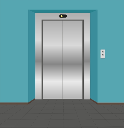 Modern elevator with closed doors Vector illustration.のイラスト素材