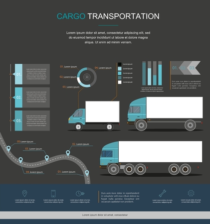 Cargo Logistics service infographic design. Business infographic with transportのイラスト素材